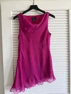 Spenser Jeremy Bright Fuchsia Sleeveless Sheer Tunic